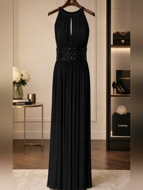 JS Boutique Black Embellished Maxi Dress. NEW.